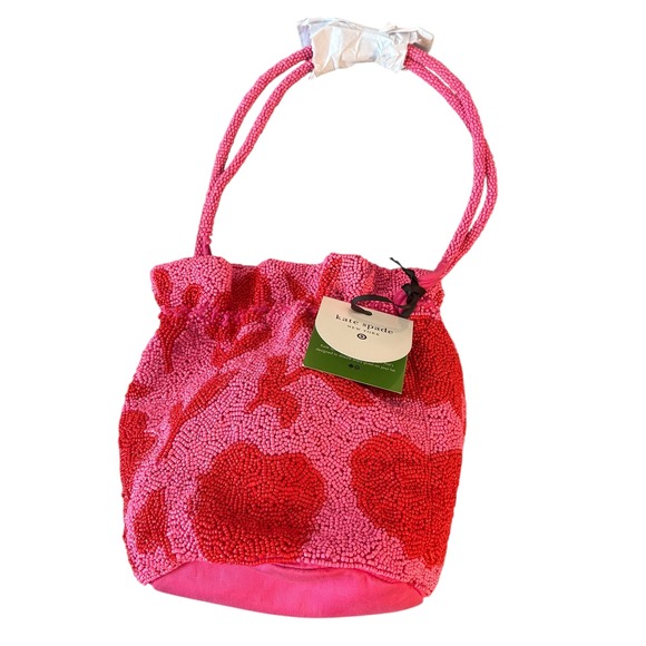 Kate‎ Spade x Target Beaded pink Rose drawstring Bucketbag.  NWT. Hard to find! - Picture 6 of 9